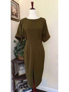 Classic Olive Sheath Dress